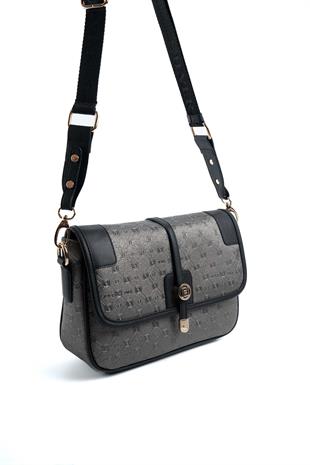 Silver & Polo Platin - Siyah SP1182 Kadın Çapraz Çanta