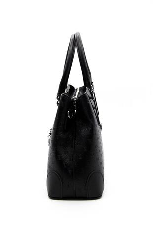 Silver & Polo SP667 Kadın El Çantası Logolu Siyah-Siyah