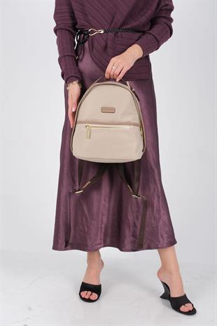1212 Kadın Sırt Çantası  Bej-Kum