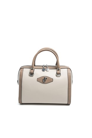 Silver & Polo SP1091 Kadın El Çantası Düz Bej-Latte