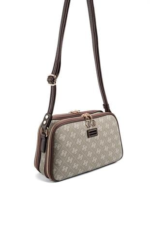 Silver Polo Y.Yeşil - Kahve Monogram Kadın Çapraz Çanta SP899