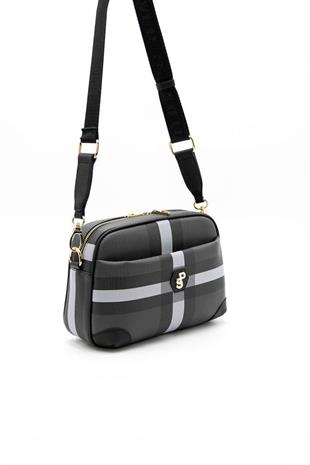 Silver & Polo SP1094 Kadın Çapraz Çanta Ekose Siyah