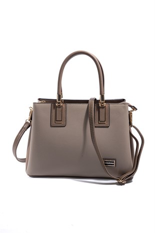 Silver & Polo SP1000 Kadın El Çantası Düz Koyu Bej-Latte