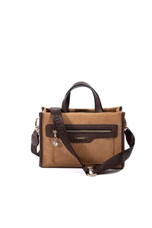 Silver & Polo SP1271 Kadın El Çantası Süet Taba-Kahve