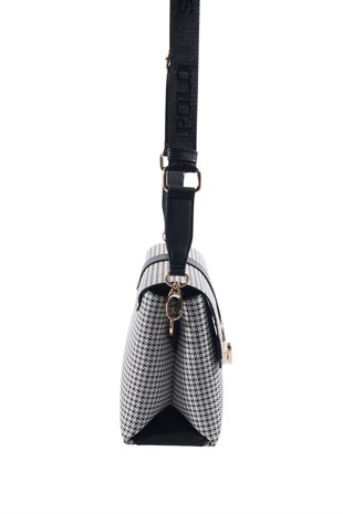 Silver & Polo SP1275 Kadın Çapraz Çanta King Desen Siyah