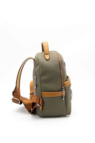 Silver & Polo SP1061 Kadın Sırt Çantası Petek L.Haki-Camel