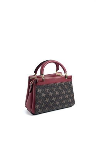Silver & Polo SP1193 Kadın El Çantası Monogram Kahve Sarı-Bordo