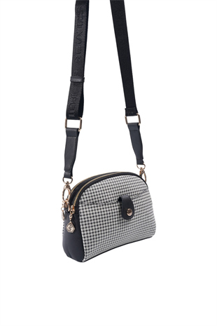 Silver & Polo SP1144 Kadın Çapraz Çanta King Desen Siyah