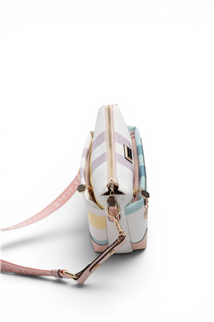 Silver Polo SP1110 Kadın Çapraz Çanta Ekose Lila-Pembe