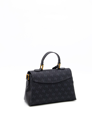 Silver & Polo SP1159 Kadın El Çantası Monogram Siyah