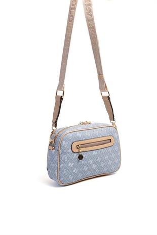 Silver & Polo SP1094 Kadın Çapraz Çanta Monogram Mavi-Ten