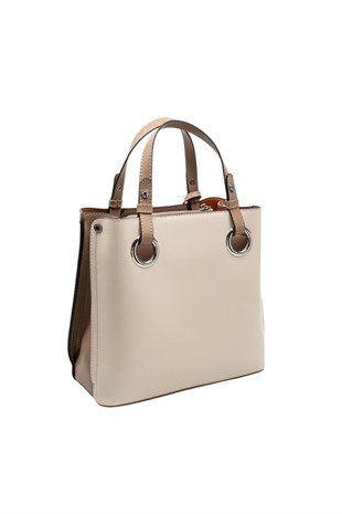 Silver & Polo SP975 Kadın El Çantası Düz Bej-Latte