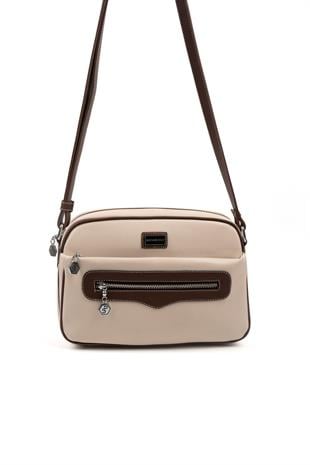 Silver & Polo Bej - Kahve SP491 Kadın Çapraz Çanta