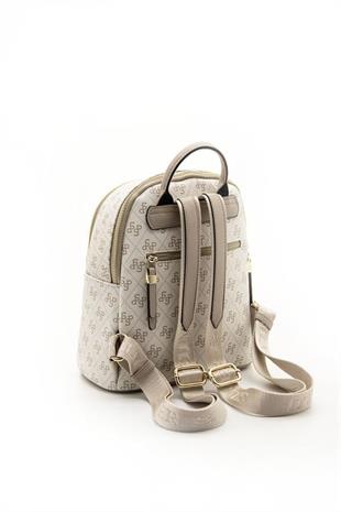 Silver & Polo SP901 Kadın Sırt Çantası Monogram Bej-Kum