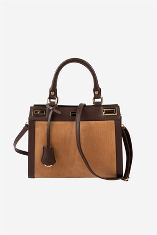 Silver & Polo SP1174 Kadın El Çantası Süet Taba-Kahve