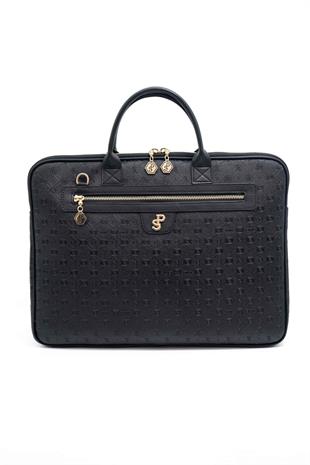 Silver Polo Siyah - Siyah Logolu Kadın Laptop ve Evrak Çantası SP1175