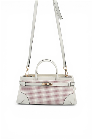 Silver & Polo SP1260 Kadın El Çantası King Desen Bordo-Kemik