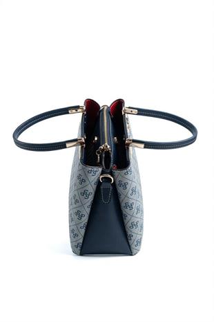 Silver & Polo SP1098 Kadın El Çantası Monogram Gri-Lacivert