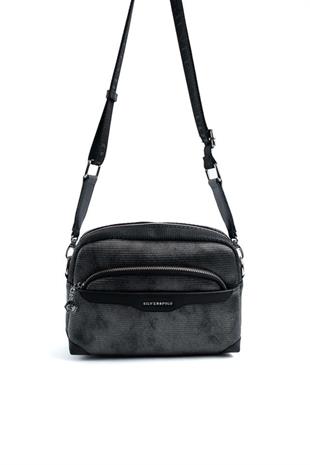 Silver & Polo SP1201 Kadın Çapraz Çanta Petek M.Gümüş-Siyah