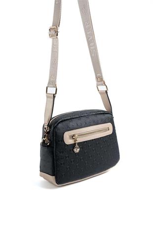 Silver & Polo SP1201 Kadın Çapraz Çanta Logolu Siyah-S.Nut