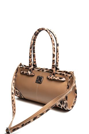 Silver & Polo SP1261 Kadın El Çantası Düz Vizon-Leopar Taba
