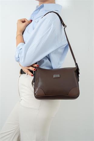 Silver & Polo SP784 Kadın Çapraz Çanta Düz Kahve