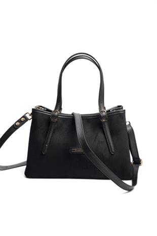 Silver & Polo SP1252 Kadın El Çantası Süet Siyah-Siyah
