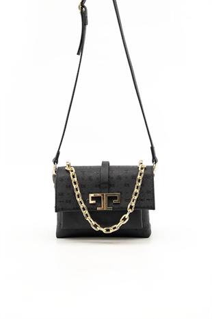 Silver & Polo SP1148 Kadın Çapraz Çanta Logolu Siyah-Siyah