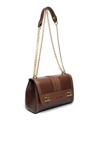 Silver & Polo SP1139 Kadın Çapraz Çanta Düz Kahve
