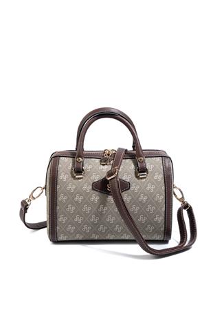 Silver & Polo SP1091 Kadın El Çantası Monogram Y.Yeşil-Kahve
