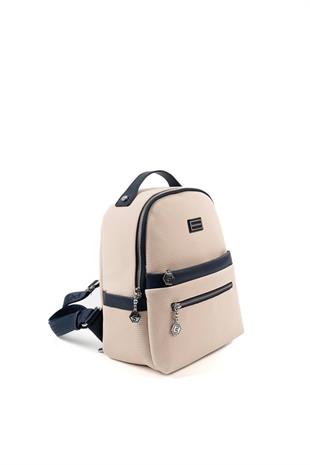 Silver & Polo SP1061 Kadın Sırt Çantası Petek Bej-Lacivert