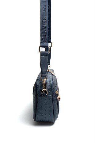 Silver & Polo SP1280 Kadın Çapraz Çanta Logolu Lacivert-Lacivert