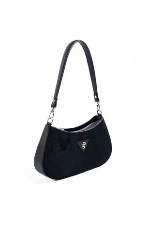 Silver & Polo SP1251 Kadın Omuz Çantası Süet Siyah-Siyah
