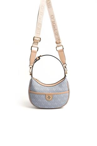 Silver Polo SP1194 Kadın Omuz Çantası Monogram Mavi-Ten