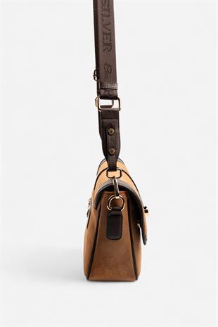 Silver & Polo SP1182 Kadın Çapraz Çanta Süet Taba-Kahve