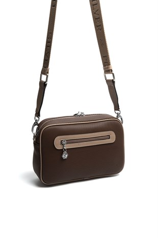 Silver & Polo SP1280 Kadın Çapraz Çanta Petek Kahve-Latte