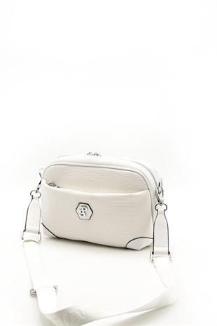 Silver & Polo SP1094 Kadın Çapraz Çanta Petek Beyaz