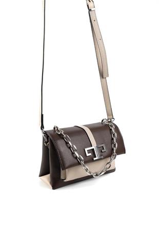 Silver & Polo SP1148 Kadın Çapraz Çanta Düz Kahve-Kum Beji
