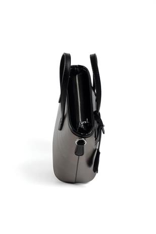 Silver & Polo SP1185 Kadın El Çantası Düz Platin-Siyah