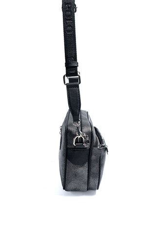 Silver & Polo SP1267 Kadın Çapraz Çanta Petek M.Gümüş-Siyah