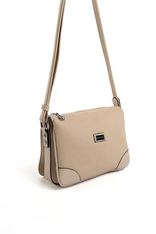 Silver & Polo SP784 Kadın Çapraz Çanta Petek Bej-A.Taba