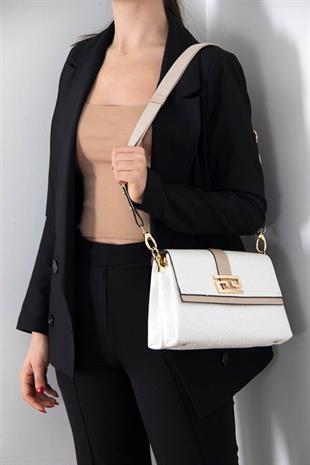 Silver & Polo SP1009 Kadın Çapraz Çanta Logolu Sedef-S.Nut