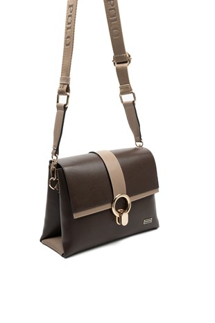 Silver & Polo SP1275 Kadın Çapraz Çanta Düz Kahve-Latte