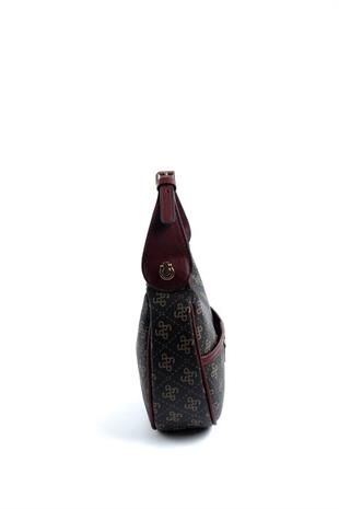Silver Polo SP1194 Kadın Omuz Çantası Monogram Kahve Sarı-Bordo