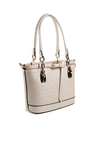 Silver & Polo SP1155 Kadın El Çantası Logolu Bej-S.Bej