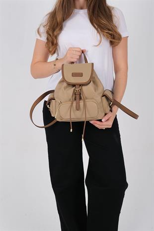 1207 Kadın Sırt Çantası  Vizon-Camel
