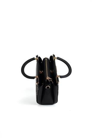 Silver & Polo SP1193 Kadın El Çantası Monogram Füme-Siyah