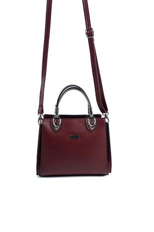 Silver & Polo SP1133 Kadın El Çantası Düz Bordo