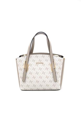Silver & Polo SP1021 Kadın El Çantası Monogram Bej-Kum