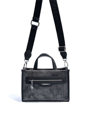 Silver & Polo SP1271 Kadın El Çantası Petek M.Gümüş-Siyah